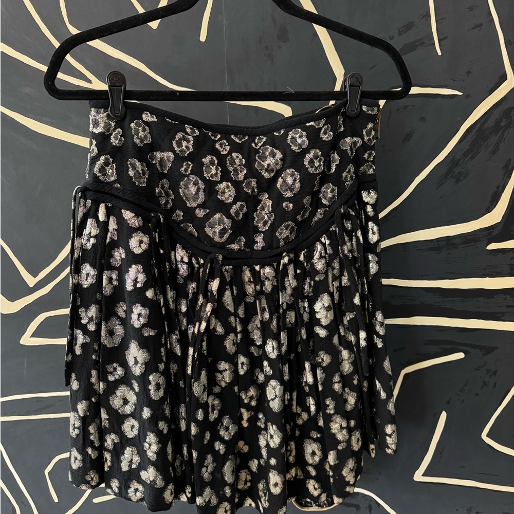 Black and Gold Women's Short Skirt